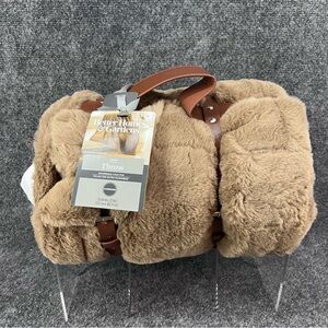 Better Homes and Gardens Oversize Reversible Taupe Faux Fur Throw 50x72 New